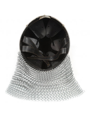 Elmo da Cavaliere Crociato Antico Replica LARP Argento