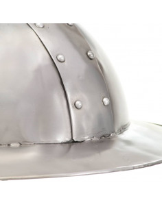 Elmo da Cavaliere Medievale Antico LARP in Acciaio Argento 2