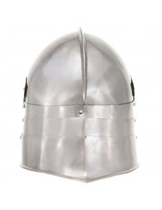 Elmo da Cavaliere Medievale Antico LARP in Acciaio Argento 2