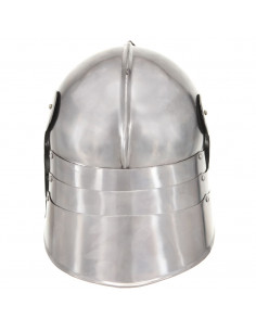 Elmo da Cavaliere Medievale Antico LARP in Acciaio Argento 2