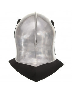Elmo da Cavaliere Medievale Antico LARP in Acciaio Argento 2