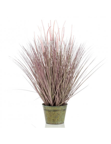 Emerald Erba Penniseto Artificiale 99 cm in Vaso di Zinco
