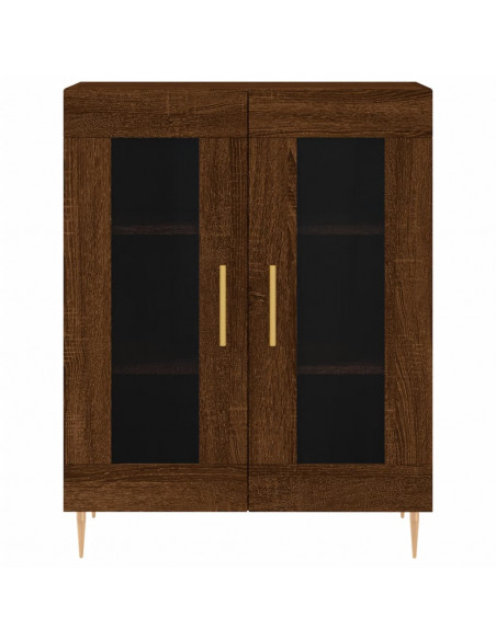 Credenza Rovere Marrone 69,5x34x180 cm in Legno Multistrato