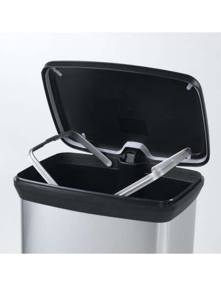 Curver Pattumiera a Pedale Deco 50 L Argento