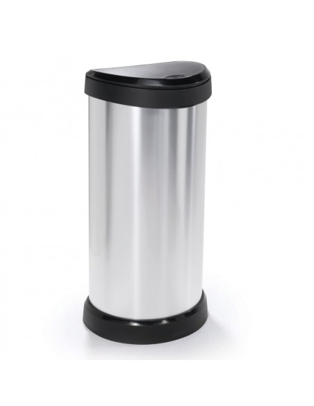Curver Pattumiera a Pedale Deco Ovale 40 L Argento