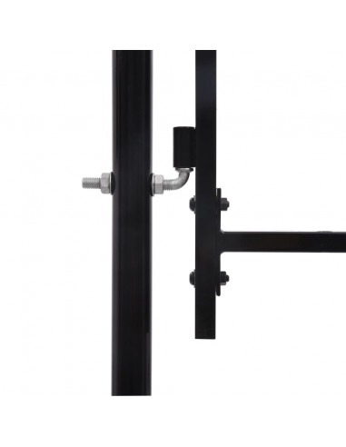 Cancello per recinzione BOXTEL porta singola con punta in acciaio 1x1,5 m Nero