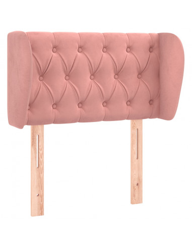 Testiera ad Orecchio Rosa 83x23x78/88 cm in Velluto