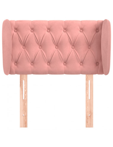 Testiera ad Orecchio Rosa 83x23x78/88 cm in Velluto