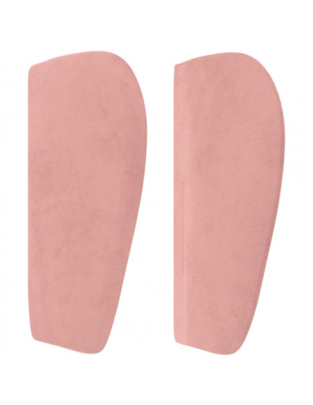 Testiera ad Orecchio Rosa 83x23x78/88 cm in Velluto