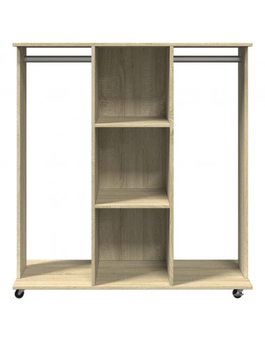 Armadio con Ruote Rovere Sonoma 102x38x110 cm Legno Multistrato