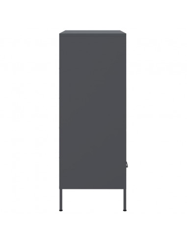 Credenza Antracite 68x39x101,5 cm in Acciaio Laminato a Freddo