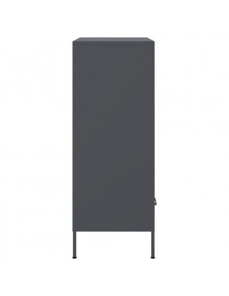 Credenza Antracite 68x39x101,5 cm in Acciaio Laminato a Freddo