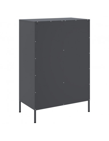 Credenza Antracite 68x39x101,5 cm in Acciaio Laminato a Freddo