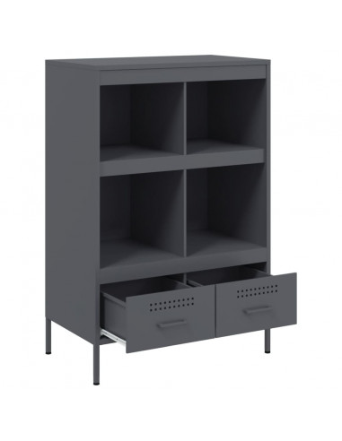 Credenza Antracite 68x39x101,5 cm in Acciaio Laminato a Freddo