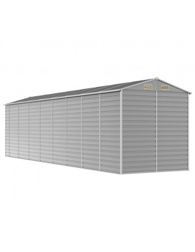Capanno da Giardino Grigio Chiaro 191x725x198cm Acciaio Zincato