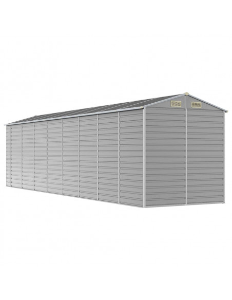 Capanno da Giardino Grigio Chiaro 191x725x198cm Acciaio Zincato