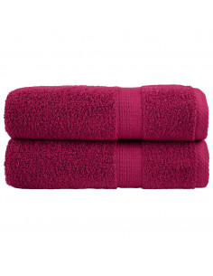 Asciugamani da Doccia 2 pz Bordeaux 70x140cm 600gsm 100% Cotone 2
