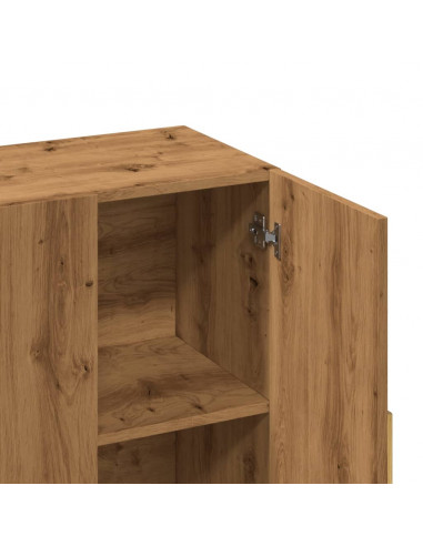 Credenza Rovere Artigianale 90x34x80 cm in Legno Multistrato