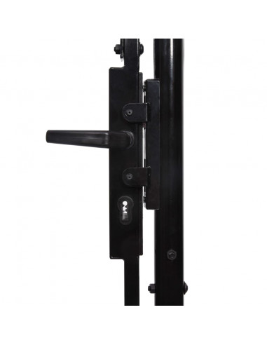 Cancello per recinzione BOXTEL porta singola con parte superiore ad arco in acciaio 1x1,2 m Nero
