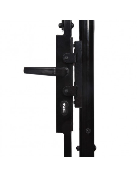Cancello per recinzione BOXTEL porta singola con parte superiore ad arco in acciaio 1x1,2 m Nero