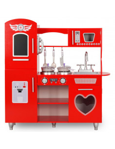 Cucina Giocattolo per Bambini in MDF 84x31x89 cm Rossa