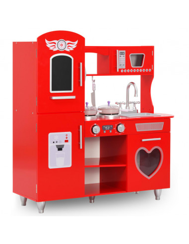 Cucina Giocattolo per Bambini in MDF 84x31x89 cm Rossa