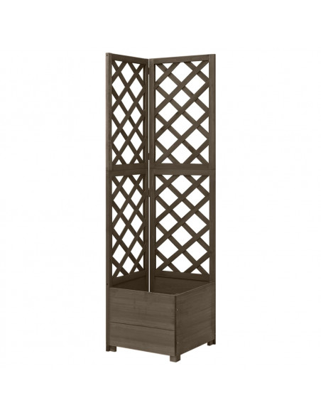 Traliccio ad Angolo Grigio 40x40x150 cm in Massello di Abete