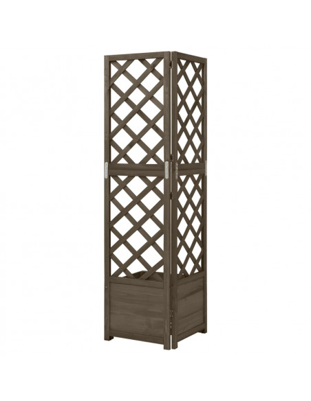 Traliccio ad Angolo Grigio 40x40x150 cm in Massello di Abete