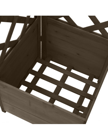 Traliccio ad Angolo Grigio 40x40x150 cm in Massello di Abete