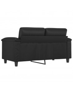 Divano a 2 Posti Nero 120 cm in Similpelle