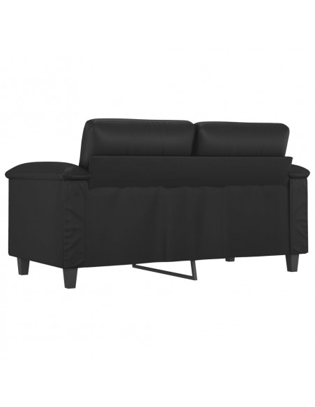 Divano a 2 Posti Nero 120 cm in Similpelle