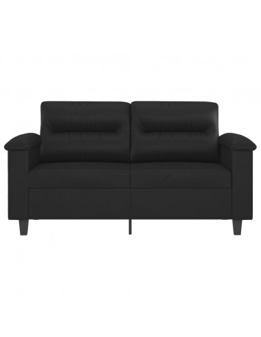 Divano a 2 Posti Nero 120 cm in Similpelle