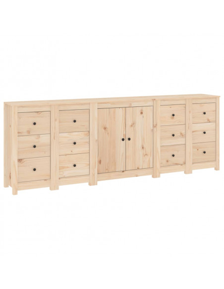 Credenza 230x35x80 cm in Legno Massello di Pino