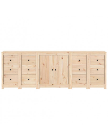 Credenza 230x35x80 cm in Legno Massello di Pino