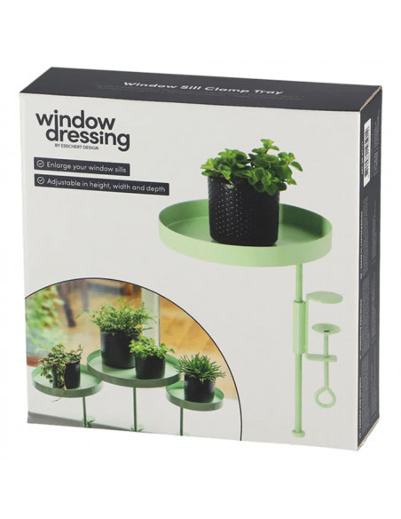 Esschert Design Vassoio per Piante con Morsetto Rotondo Verde M