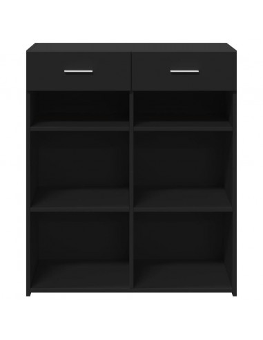 Credenza Nera 80x42,5x93 cm in Legno Multistrato