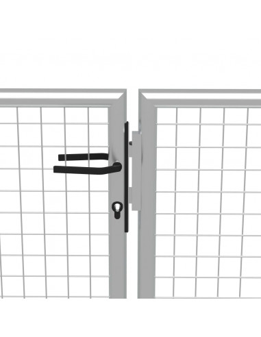 Cancello per Giardino in Acciaio Zincato 415x150cm Argento