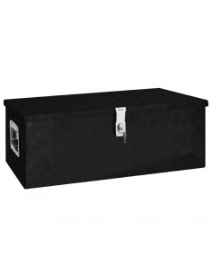 Contenitore Portaoggetti Nero 80x39x30 cm in Alluminio 2