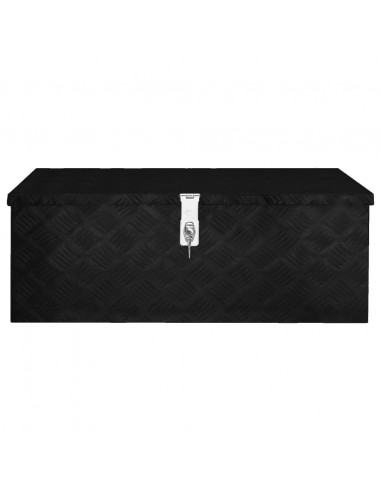 Contenitore Portaoggetti Nero 80x39x30 cm in Alluminio