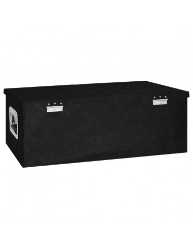 Contenitore Portaoggetti Nero 80x39x30 cm in Alluminio