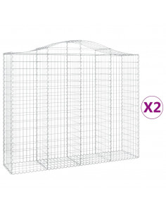 Cesti Gabbioni ad Arco 2 pz 200x50x160/180 cm Ferro Zincato 2