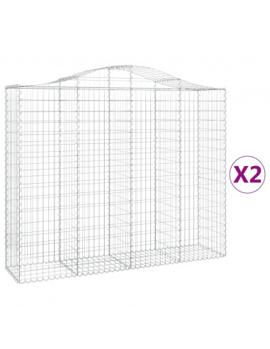 Cesti Gabbioni ad Arco 2 pz 200x50x160/180 cm Ferro Zincato