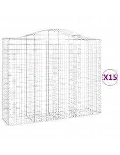 Cesti Gabbioni ad Arco 15 pz 200x50x160/180 cm Ferro Zincato 2