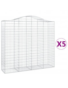 Cesti Gabbioni ad Arco 5 pz 200x50x180/200 cm Ferro Zincato 2