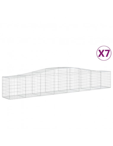 Cesti Gabbioni ad Arco 7 pz 400x50x60/80 cm Ferro Zincato