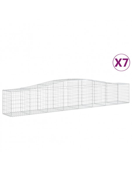 Cesti Gabbioni ad Arco 7 pz 400x50x60/80 cm Ferro Zincato