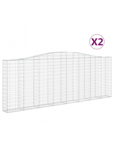 Cesti Gabbioni ad Arco 2 pz 400x30x140/160 cm Ferro Zincato