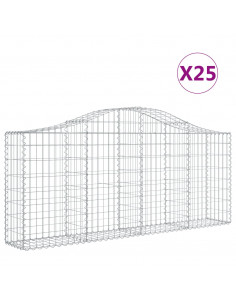 Cesti Gabbioni ad Arco 25 pz 200x30x80/100 cm Ferro Zincato 2