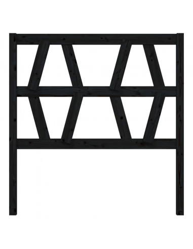 Testiera per Letto Nera 81x4x100 cm in Legno Massello di Pino