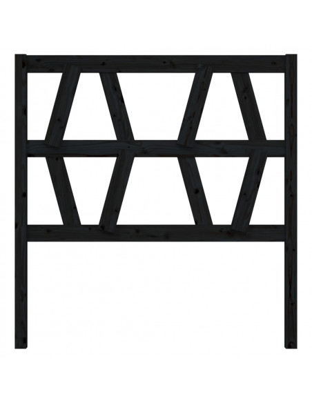 Testiera per Letto Nera 81x4x100 cm in Legno Massello di Pino